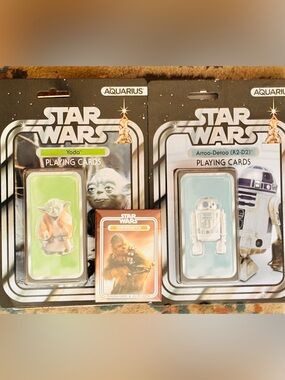 Set of Officially Licensed Star Wars Playing Cards Sets - Yoda, R2D2 & Chewy